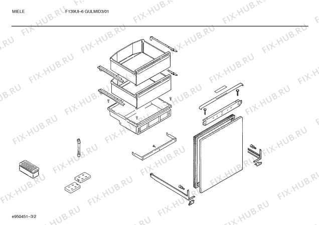 Взрыв-схема холодильника Miele GULMID3 F139UI-6 - Схема узла 02