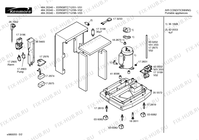Схема №3 X5RKMFE712 Fedders с изображением Вентиляционная решетка для климатотехники Bosch 00432783
