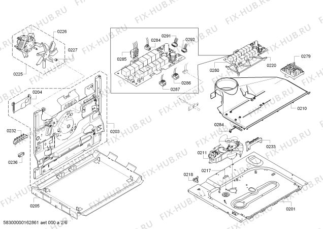 Схема №3 HBL36B651 с изображением Модуль управления, запрограммированный для плиты (духовки) Bosch 00744039