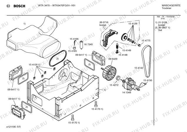 Схема №1 WTA3470FG BOSCH WTA3470 с изображением Вкладыш в панель для электросушки Bosch 00296417