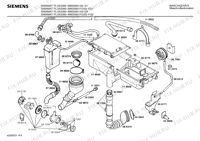 Схема №1 WM30001FG SIWAMAT PLUS 3000 с изображением Модуль (плата) Siemens 00065805