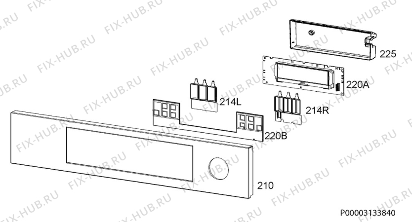 Взрыв-схема плиты (духовки) Ikea KULINARISK 70416821 - Схема узла Command panel 037