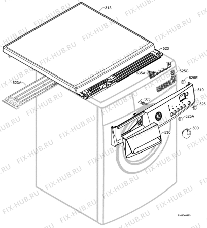 Взрыв-схема стиральной машины Zanussi ZWG6100A - Схема узла Command panel 037