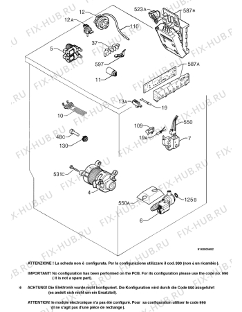 Взрыв-схема стиральной машины Elektro Helios TF1050E - Схема узла Electrical equipment 268