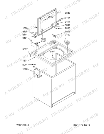 Схема №3 4KNTW5705TQ0 с изображением Обшивка для стиралки Whirlpool 480110100428