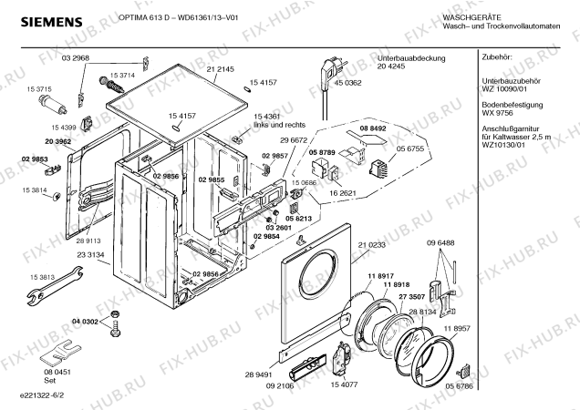 Схема №4 WD61361 OPTIMA 613D с изображением Панель управления для стиральной машины Siemens 00352725