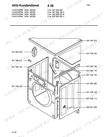 Взрыв-схема стиральной машины Aeg LTH5230-W - Схема узла Housing 001