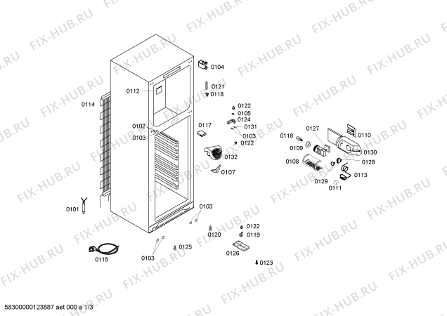 Схема №3 KDV25V05 с изображением Дверь для холодильной камеры Bosch 00245724