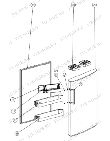 Взрыв-схема холодильника Upo R1410F (467022, HTS12262) - Схема узла 03