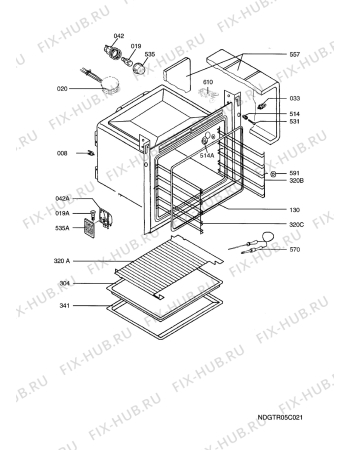 Взрыв-схема плиты (духовки) Aeg Electrolux B99313-5-M  JL/RU - Схема узла Oven