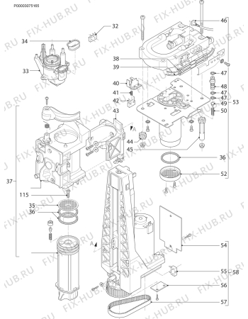 Схема №4 PE4542-M с изображением Корпусная деталь для электрокофемашины Aeg 4055254140