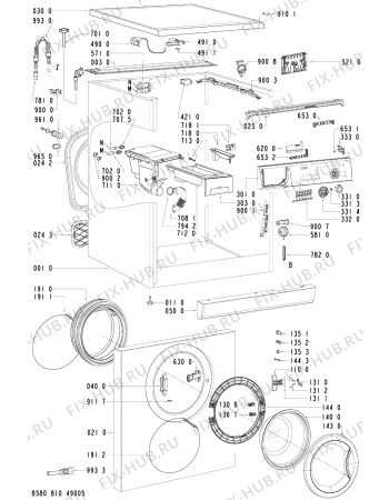 Схема №2 PFL 1210 с изображением Ручка (крючок) люка для стиральной машины Whirlpool 481245217856
