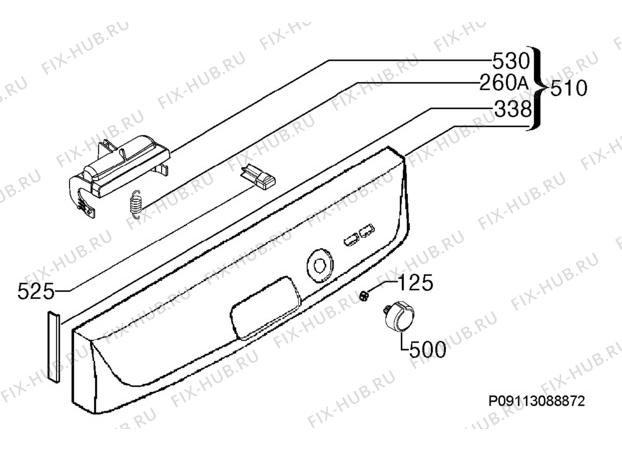 Взрыв-схема посудомоечной машины Electrolux ESF63040X - Схема узла Command panel 037