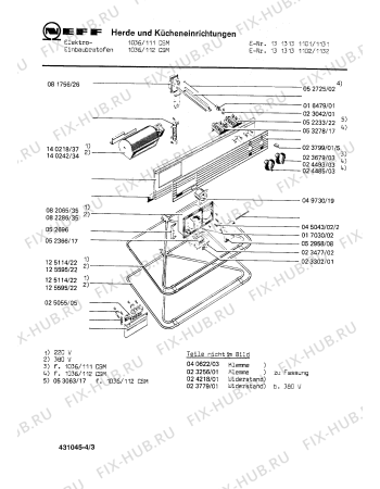 Взрыв-схема плиты (духовки) Neff 1313131101 1036/111CSM - Схема узла 03