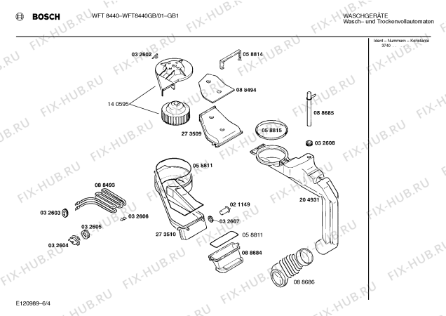 Схема №3 WFT8440GB WFT8440 с изображением Ручка для стиралки Bosch 00094715