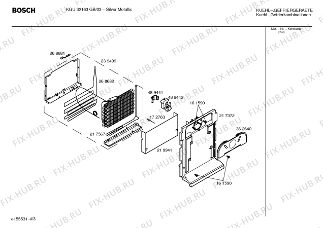 Схема №2 KGU32163GB с изображением Инструкция по эксплуатации для холодильника Bosch 00591212