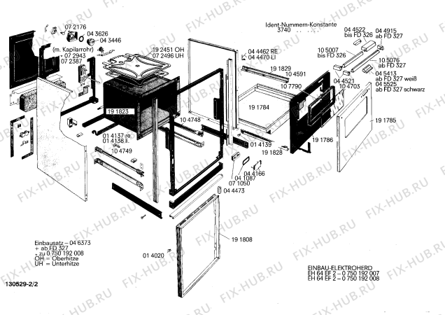 Взрыв-схема плиты (духовки) Bosch 0750192008 EH64EF2 - Схема узла 02