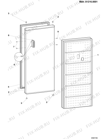 Взрыв-схема холодильника Indesit GSF4200WEU (F018364) - Схема узла