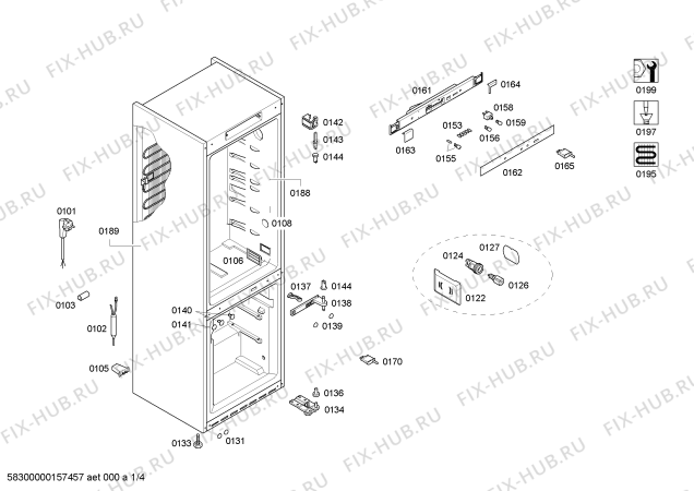 Схема №1 KGN36V03 с изображением Дверь морозильной камеры для холодильной камеры Bosch 00680117