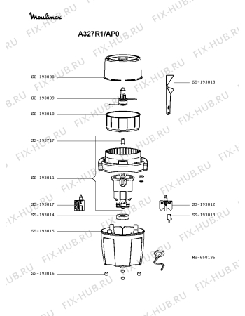 Схема №1 MF327171/AP0 с изображением Крышка для чаши для электромиксера Tefal SS-193019