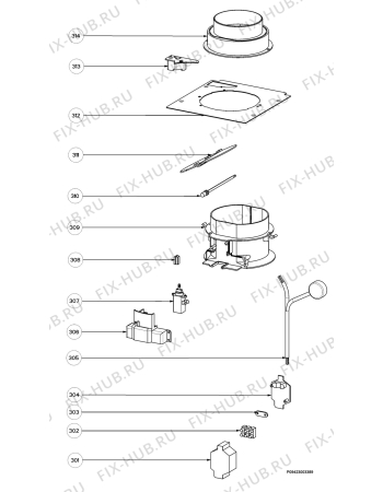 Взрыв-схема вытяжки Zanussi ZHC605XM - Схема узла Section 3