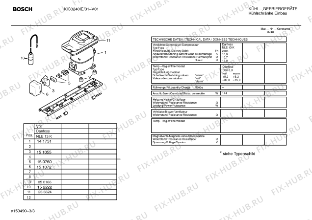 Взрыв-схема холодильника Bosch KIC3240IE - Схема узла 03