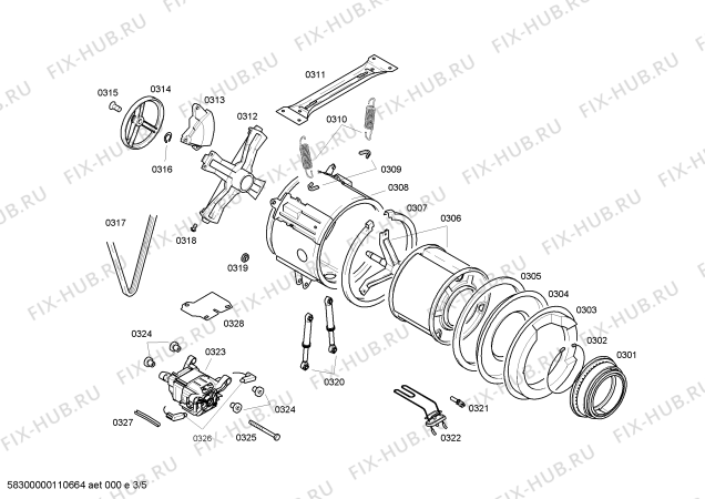Схема №3 WVT1260IT Maxx WVT 1260 с изображением Ручка для стиралки Bosch 00497569