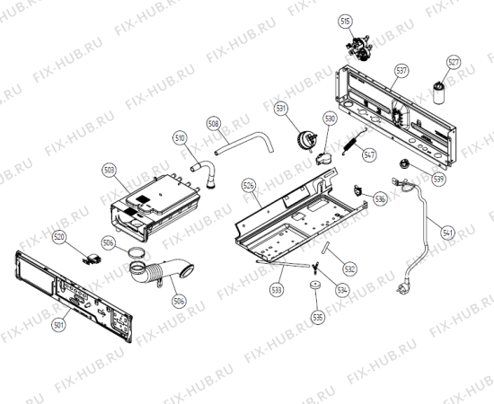 Взрыв-схема стиральной машины Gorenje W6362 DK   -White (900003131, WM25.3) - Схема узла 05