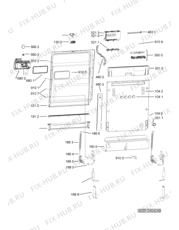 Схема №2 ADG 9247GK с изображением Блок управления для электропосудомоечной машины Whirlpool 481010516436