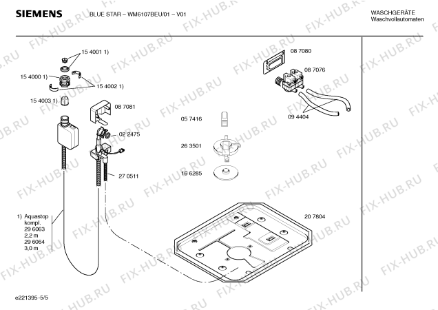 Схема №3 WM6127BGB BLUE STAR с изображением Корпус для стиралки Siemens 00234820