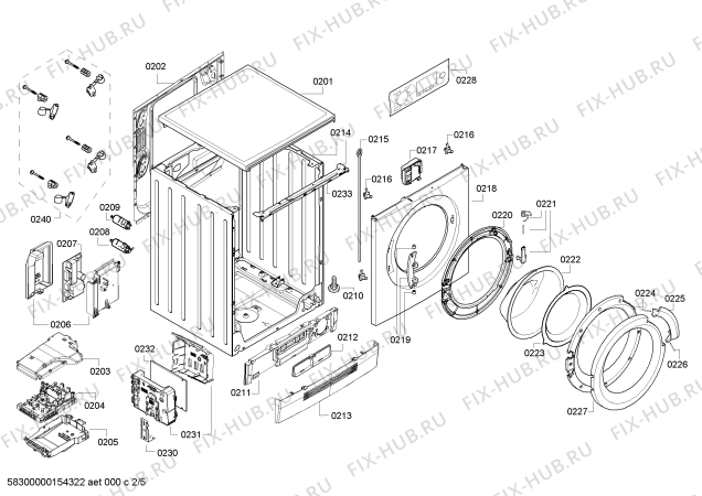 Взрыв-схема стиральной машины Siemens WD14H520GB - Схема узла 02