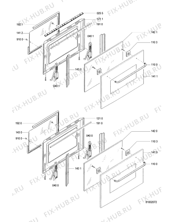 Схема №2 AKP 950 AV с изображением Дверка для плиты (духовки) Whirlpool 481245058465