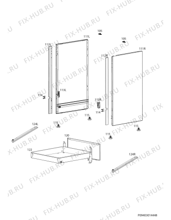 Взрыв-схема плиты (духовки) Electrolux EKC54300OW - Схема узла Housing 001