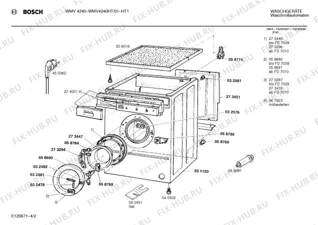 Взрыв-схема стиральной машины Bosch WMV4240HT - Схема узла 02