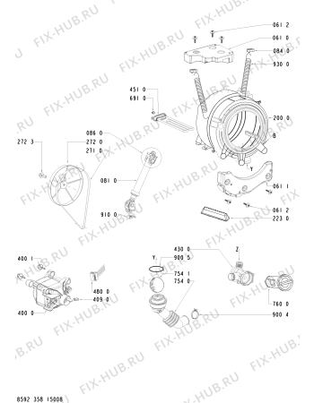 Взрыв-схема стиральной машины Indesit AWOD55568 (F091469) - Схема узла