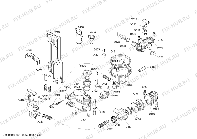 Взрыв-схема посудомоечной машины Bosch SGS84E22 Exclusiv - Схема узла 04