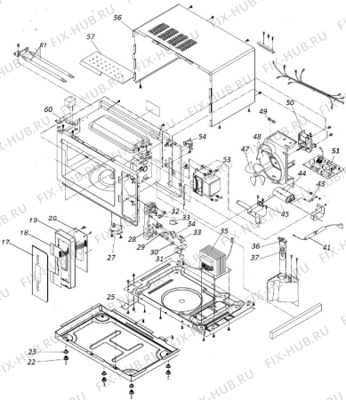 Схема №1 BM235ORAB (668931, MEG555B) с изображением Термопредохранитель для свч печи Gorenje 264651