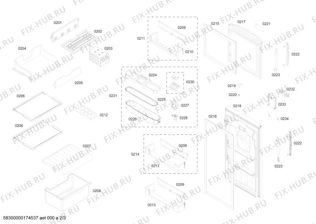 Взрыв-схема холодильника Coldex RDN26BS011 REF COLDEX COOLSTYLE 331N ST 220V/60HZ - Схема узла 02