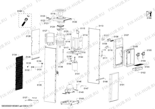 Схема №1 RDW1275 с изображением Держатель для кулера для воды Bosch 11013001