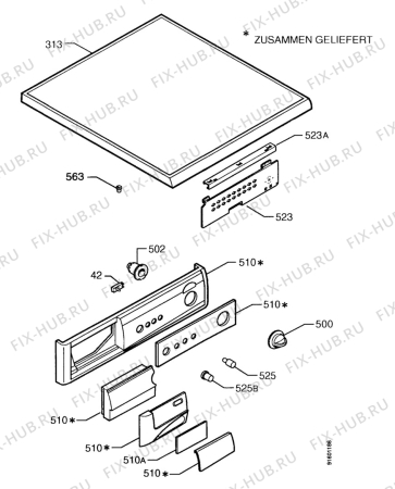 Взрыв-схема стиральной машины Electrolux EDC505E - Схема узла Control panel and lid