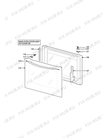 Взрыв-схема плиты (духовки) Tricity Bendix TBD913W - Схема узла H10 Main Oven Door (large)