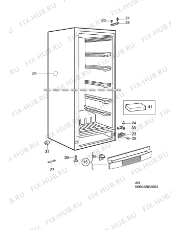 Взрыв-схема холодильника Aeg Electrolux A82968-GA1 - Схема узла C10 Cabinet