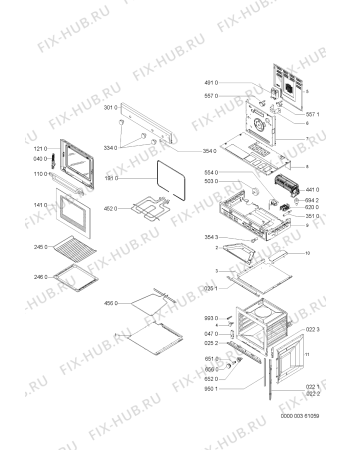 Схема №1 SC 900 WH с изображением Панель для электропечи Whirlpool 481945358487