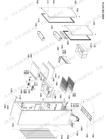 Схема №1 KG 271 A+ WS с изображением Дверца для холодильной камеры Whirlpool 480132103363