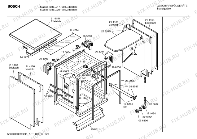 Схема №4 SGS55T03EU с изображением Инструкция по эксплуатации для электропосудомоечной машины Bosch 00590063