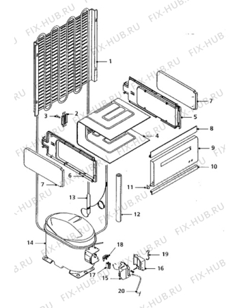 Взрыв-схема комплектующей Electrolux RF512 - Схема узла Cooling system 017