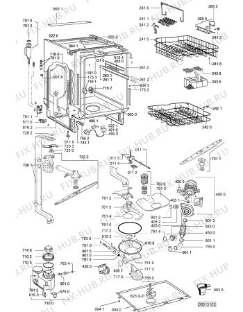 Схема №1 GSFH 1648 WS с изображением Модуль (плата) управления для электропосудомоечной машины Whirlpool 480140100543