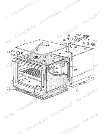 Взрыв-схема плиты (духовки) Electrolux CO1015B1 - Схема узла Internal panels