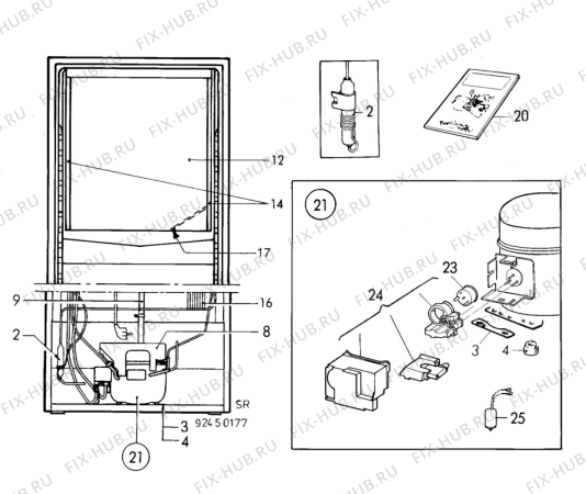 Взрыв-схема холодильника Husqvarna Electrolux GM390KSF - Схема узла C10 Cold, users manual