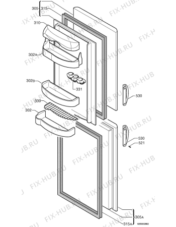 Взрыв-схема холодильника Rosenlew RJPK280 - Схема узла Door 003
